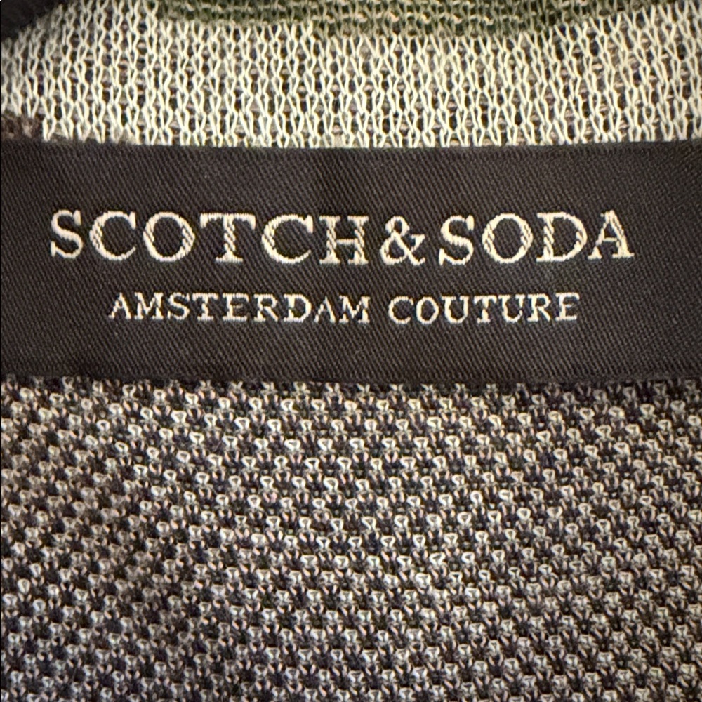Scotch & Soda Jacquard Knit Button Up Lightweight Green Shirt Size Small - Picture 7 of 8